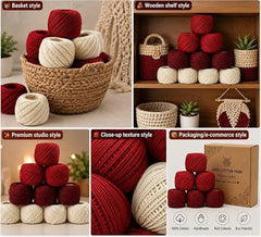 Crochet Cotton Thread Yarn Combo, 10 Rolls for Knitting, Crochet, Embroidery and Craft Making, Soft Decorative Thread for Handmade DIY Projects, Yellow & Green