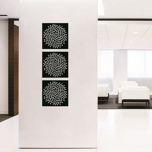 SYGA Black Set of 3 Acrylic Leaf Design Wall Decorative Frames