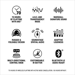 Marshall Monitor III Active Noise Canceling Over Ear Bluetooth Headphones