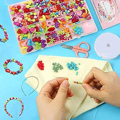 SYGA Beads for Kids Crafts Children's Jewelry Making Kit DIY Bracelets Necklace Hairband and Rings Craft Kits Birthday for 4, 5, 6, 7-Year-Old Little Girls-Multicolor (DIYBeadsSet-3)