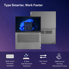 Lenovo V14 Intel Core i3 13th Gen 14" FHD (1920x1080) Antiglare 250 Nits Thin and Light Laptop (8GB RAM/512GB SSD/Windows 11 Home/Office Home 2024/Iron Grey/1.43 kg), 83A0A0PBIN