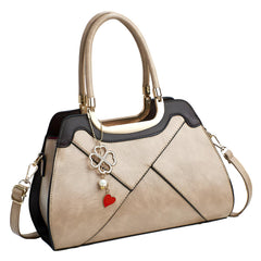 SYGA Women's Pillow-Shaped Handbag | Elegant Stitching & Contrast Color Design | Zipper Closure Bag for Daily Use