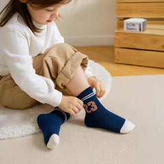 MOMISY 5 Pairs Baby Kids Children Girl Boys Tube Socks Toddlers Comfortable Ankel Length gifts (IN, Age, 3 Years, 5 Years, Tennis)