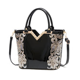 SYGA Women Chic Armpit Bag – Vertical Square Street Fashion Handbag with Embossed Floral Design & Pearl Accent