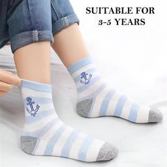 MOMISY 5 Pairs Baby Girl Boys Tube Socks Toddlers Infant Solid Color Boat Spring and Autumn Socks Stretch Baby Sock - Multicolor (IN, Age, 3 Years, 5 Years, Boat)