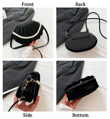 SYGA Women's Casual Crossbody Purse, Small Size With Zipper Closure Shell Bag (Black)