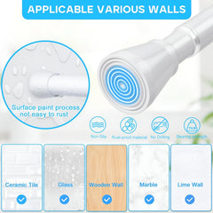 STANSY Adjustable Telescopic Curtain Rod 105 to 190 cm | Heavy-Duty Stainless Steel Tension Rod for Window, Door & Bathroom | Rust-Resistant Expandable Rod