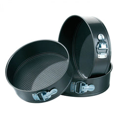 Syga 3Pcs Non-Stick Springform Cake Pan, Baking Tray,Round, 24/26/28cm,Black