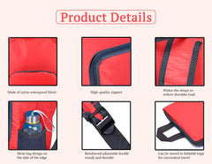 SYGA Outdoor Travel Foldable Backpack Waterproof Backpack With Mini Bag Stay-Clean Backpack for Camping, Hiking, Travelling, Outdoor Activities(Red)