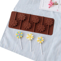 SYGA 6-Cavity Lolipop shap Chocolate Silicon Mould Candy Mould_Flower
