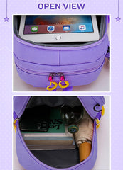 SYGA Children's School Bag with Pencil Case, Nylon Cute Animal Design Suitable for Ages 3-6 Years(Pink)