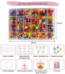 SYGA Beads for Kids Crafts Children's Jewelry Making Kit DIY Bracelets Necklace Hairband and Rings Craft Kits Birthday for 4, 5, 6, 7-Year-Old Little Girls-Multicolor (DIYBeadsSet-17)