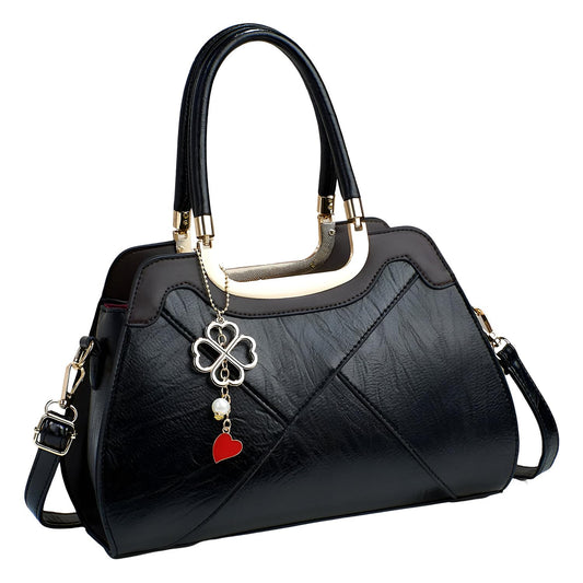 SYGA Women's Pillow-Shaped Handbag | Elegant Stitching & Contrast Color Design | Zipper Closure Bag for Daily Use