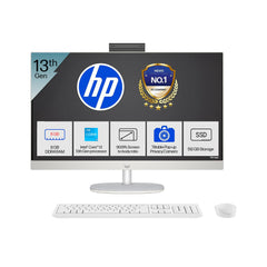 HP All-in-One, 13th Gen Intel Core i3-1315U (8GB DDR4, 512GB SSD) IPS, 300 nits, Anti-Glare, FHD, 27''(68.6cm), Win11, M365* Office 24, Shell White, 6.42kg, FHD IR tilt Camera w/shuttter, 27-cr0902in