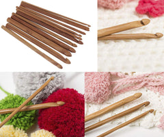 SYGA 12 Sizes Set Wooden Handle Crochet Hooks 3mm-10mm Knitting Tool