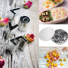 SYGA Alphabet Cookie Cutters A-Z Set of 26 Plain Edge Stainless Steel Non-Stick DIY Biscuit Mold