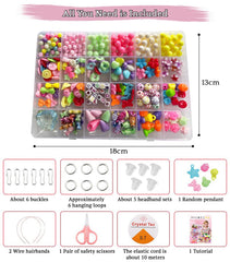 SYGA Beads for Kids Crafts Children's Jewelry Making Kit DIY Bracelets Necklace Hairband and Rings Craft Kits Birthday for 4, 5, 6, 7-Year-Old Little Girls-Multicolor (DIYBeadsSet-22)