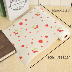 SYGA Strawberry Environmental Protection Printing Drawer Wardrobe Moisture and Dust Mildew Pad Antibacterial Dust Waterproof Non - Slip Mats (30x300) cm