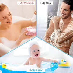 MOMISY Ultra Soft 2-in-1 Body & Shampoo Brush, Exfoliating Silicone Bath Scrubber, Premium Silicone Loofah, Scalp Massager (Pink)