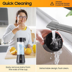 ROMINO USB Rechargeable Blenders for Smoothies and Juices, Juicer Mixer Grinder Mini Portable Juicer Blender, Portable Blender, Personal Size Mini Juice Mixer, Electric Fruit Juicer Machine,;,