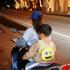 MOMISY Kids Safety Belt for Two Wheeler, Adjustable Bike Scooty Belt with Storage Bag, 2-9 Years (Yellow)