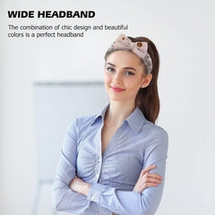 MOMISY Elastic Lovely Hair Band Wash Face Spa Headband-Washable Facial Band Makeup Wrap Headbands for Women (Brown)