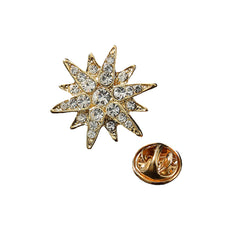 SYGA Men's Suit Chest Brooch Fashionable Rhinestone Decoration Diamond Clothing Accessories Golden six-pointed star