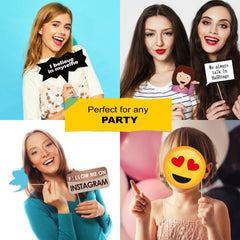 SYGA Set of 21 Social Media Party Photo Booth Props