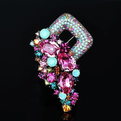 SYGA Brooch Pin Fashion Crystal Rhinestone Jewellery Pin Vintage Clothing Accessories Decoration Diamond-Encrusted Colorful Brooches For Women- S225