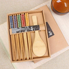 SYGA Handmade Japanese Natural Wood Wooden Chopsticks Spoon Sets