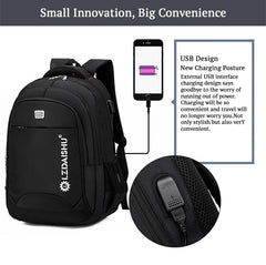 SYGA Men's Business Multifunctional Backpack, Large Capacity Waterproof Travel & Laptop Bag - Black