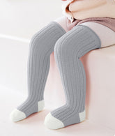 SYGA 2 Pair Baby Socks Soft & Cozy Cotton Blend Socks for Infants and Toddlers Size -M Suitable For 1-3 Years(Pink&Grey)
