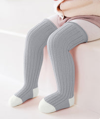 SYGA 2 Pair Baby Socks Soft & Cozy Cotton Blend Socks for Infants and Toddlers Size -M Suitable For 1-3 Years(Pink&Grey)