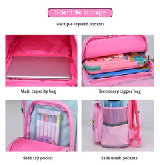 SYGA Kids, Lightweight Schoolbag, Breathable, waterproof, Cute Unicorn Design Backpack for Primary School Student (Pink)