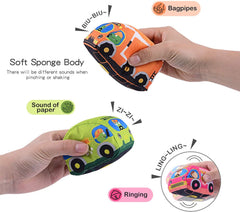 SYGA Soft Cars Toys,Town Play Mat,9 PCs Toddler Cars Activities Cloth Vehicles Toy Car Set.