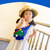 SYGA Children's School Bag Dinosaur Cartoon Backpack Nylon Kids Sling Chest Multi-Purpose Bag for 2-4 Years Kids - Blue