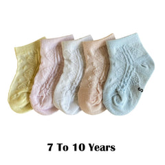 MOMISY 5 Pairs Baby Girl Boys Toddlers Infant Ankle Stretch Tube Socks-Leaves-1 to 3 Years