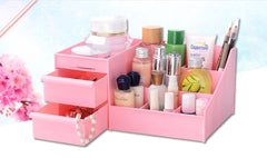 SYGA Cosmetic Makeup and Jewelry Storage Case Display - Spacious Design - Great for Bathroom, Dresser, Vanity and Countertop (Pink)