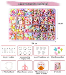 SYGA Beads for Kids Crafts Children's Jewelry Making Kit DIY Bracelets Necklace Hairband and Rings Craft Kits Birthday for 4, 5, 6, 7-Year-Old Little Girls-Multicolor (DIYBeadsSet-16)