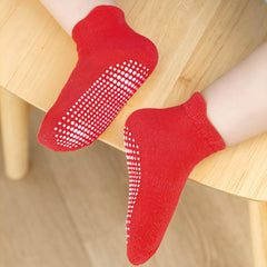 MOMISY kids Girl Boys children Non Slip Cotton Stretch Anti skid Socks-6 Pairs (AntiSkid-Dark, 3 to 5 years)