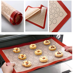 Syga Reusable Silicone Non-Stick Cookies Baking Mats for Moulds and Rolls, for Making Bread, Cakes, Macaroni, Buns and Loaves, Black, 2 Pieces