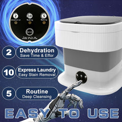 Glorial Star Foldable Mini Portable Washing Machine for Clothes, Baby Laundry & Travel | Compact Electric Washer with Spin Basket & Drain Function (Big Machine)