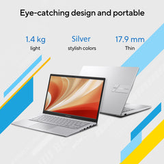 ASUS Vivobook 15,12th Gen,Intel Core i3-1215U (Intel UHD iGPU/8GB RAM/512GB SSD/FHD/14 Inch/60Hz/Chiclet Keyboard/42WHrs/Windows 11/Office 2021/Cool Silver/1.40 kg) X1504ZA-NJ322WS