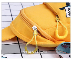 SYGA Celebrity Cartoon Canvas Small Bag Girl Children's Bag Shoulder Messenger Bag Chest Bag(Yellow)