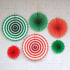 SYGA 6 Pieces of Paper Flower Fan Decoration Background Wall DIY Paper Fan Flower Ball Set