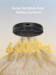 DREAME D9 Max Gen2 Robot Vacuum Cleaner, 6000Pa Vacuum Robot with Mop Function, Movable Brush, Multi-Floor Maps, Ideal for Carpets, Hard Floors and Pet Hair, Black, 285 Minutes