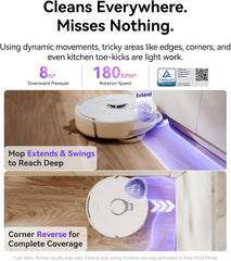 NARWAL Freo Z10 Robot Vacuum & Mop, 120-Day Dust Bin, Tangle-Free Brush, Self-Cleaning, Corner Mop, 15000Pa Suction, Smart Dirt Sensors, Works with Google, Alexa, Siri & App