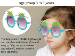 SYGA Classic Children's Sunglasses Sunglasses Pineapple Cartoon Various Optional Mirrors Trendy Children's Glasses (Pineapple-Black)
