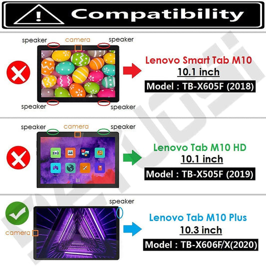 SYGA Soft TPU Transparent Back Case Cover for Lenovo Tab M10 Plus X606V / TB-X606F / TB-X606X 10.3" FHD, Black