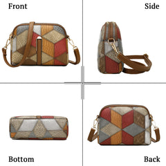 SYGA Women's Crossbody Bag, Colorful Print, Adjustable Strap, Zip Top Closure(Grey)